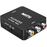 RCA vers HDMI Adaptateur, 1080P AV vers HDMI Vidéo Audio Convertisseurs, Mini RCA Composite CVBS AV à HDMI Converter, Support