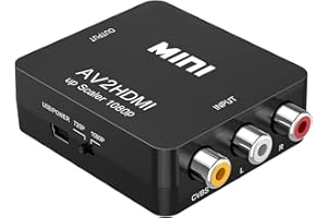 GLER RCA to HDMI, AV to HDMI Video Converter, 1080P Mini RCA Composite CVBS AV to HDMI Video Audio Adapter, Supporting PAL/NTSC with USB for TV/PC/ /PS3/PS2/ STB/Xbox VHS/VCR/Blue-Ray DVD Players