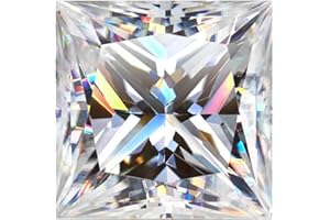 ROY ROSE JEWELRY Loose Stone Princess Square Cut Moissanite Gemstones D Color VVS1 Clarity for Pendants, Rings, Stud Earrings - Jewelry Making Sizes 0.35 to 6 Carats with GRA Certificate and Warranty Card