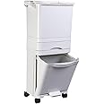 Taylor & Brown Recycling Pedal Bin for Kitchen Waste, Vertical Waste Separation System, 4 Recycle Compartments, 42L Rubbish Capacity Trash Garbage Can (White)