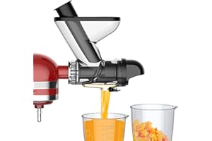 ‎TPGSING TPGSING Kau Entsafter Aufsatz für KitchenAid Standmixer, Kaltpressen Langsamer Entsafter Aufsatz für KitchenAid, Entsafteraufsatz für Kitchen Aid mit Dual-Einfüllschacht für Gemüse und Obst