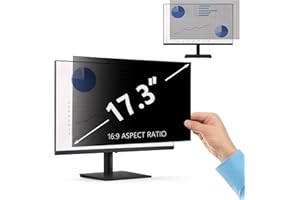 PaceBid 17,3 cala 16:9 Desktop Privacy Filter I filtr prywatności do komputera stacjonarnego i monitora, filtr prywatności, ochrona przed połyskiem, bloki 96% UV, odporny na zarysowania, 17,3 cala