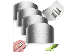 GZhaizhuan 6 piezas de protección de dedos de acero inoxidable, protector de dedos, herramienta de cocina para cortar frutas y verduras, proteger los dedos (plata)