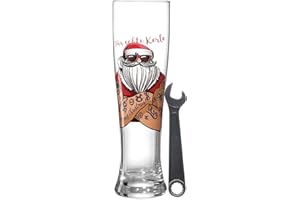 Ritzenhoff & Breker KARL X-MAS - Bicchiere da birra da 0,5 l, con apribottiglie, motivo natalizio di Karl