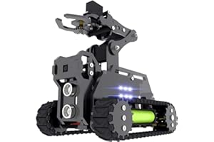 Adeept RaspTank - Robot Inteligente inalámbrico WiFi para Raspberry Pi 4/3 Modelo B+/B Robot de Seguimiento de Tanque con Brazo robótico 4-DOF, Seguimiento de Objetivos OpenCV, transmisión de vídeo