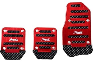 SZSS-CAR AutoSunShine Set de fundas para pedales de coche, de transmisión manual, de aluminio antideslizante, 3 piezas