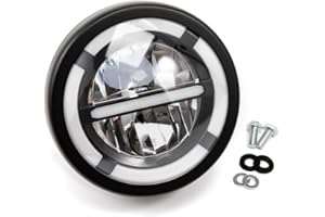 APEBAZY 6.38 inch Motorcycle Headlight Assembly LED motorbike Front light Round Running Lights for Cafe Racer Bobber Chopper