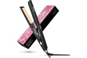 Dekuri Piastra Capelli 2 in 1, Piastra per Capelli in Titanio, Riscaldamento Rapido in 30s, Display LED 120-230℃, Piastra Capelli Professionale Ionic per Donne - Nero