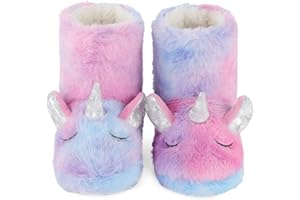 LACOFIA Zapatillas de Estar por Casa para Niñas Botas de Casa de Invierno Pantuflas Animales Botines Peluche para Niñas