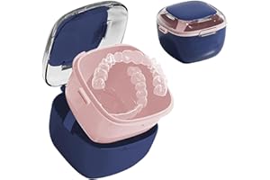 ‎GMEDHC GmeDhc Braces Box with Strainer, Portable Denture Box Cover, Invisible Braces Storage Box, for Orthodontic Holder, False Teeth Storage, Cleaning