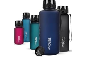 720°DGREE Trinkflasche “uberBottle“ +Sieb - 350ml, 500ml, 650ml, 1000ml, 1,5l, 2l - BPA-Frei - Wasserflasche für Sport, Schule, Kinder, Fitness, Gym, Fahrrad, Outdoor - Leichte Tritan Sportflasche