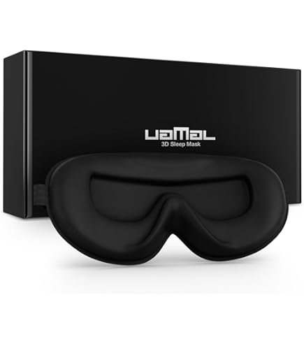 Rugoes 100% verduisterend slaapmasker met verstelbare neusklep met zachte suède voorkant, perfect voor zijslapers met 3D-voorgevormde cup (blauw