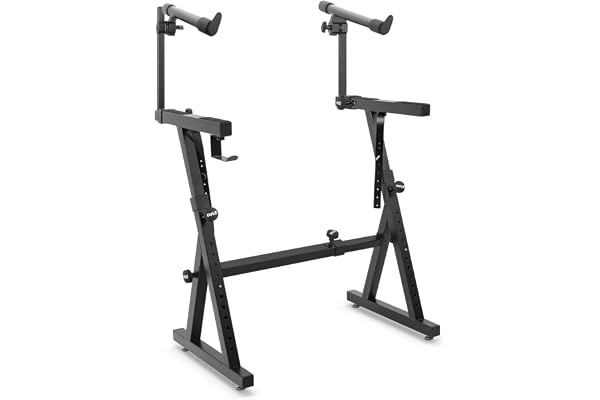 Pyle Support Clavier, Support Piano avec hauteur réglable et inclinaison, Keyboard Stand en Z, Pied Piano-Pliable, pour studio à domicile, Noir
