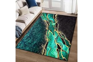 Decorator HOME Designer Teppich Fancy V für Wohnzimmer – Waschbar & rutschfest 120x160 cm - Fußbodenheizung geeignet - Polyester Grün Vielseitig & Pflegeleicht