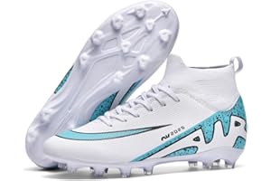 BINBINNIAO Football Boots for Boys Football Boots Mens High Top Spike Microfibre Cleats Professional Football Boots