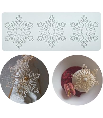 Tapis Dentelle En Silicone Pour Décorations Gâteaux – Motif Flocons De Neige – Multi-usage : Fondant, Chocolat, Glaçons
