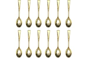 Hemoton Cucchiai da Dessert Placcati in Oro 24 Pezzi Cucchiaini da Dessert tè da Gelato Cucchiai da Mescolare Bomboniere per caffè tè Marmellata Sali da Bagno Antipasto