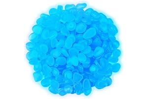 PENNLE Glow Pebbles, 200 Pcs Glow in The Dark Pebbles for Outdoor Decor, Garden, Fish Tank, Aquarium, Walkway, Pathway, Lawn, Garden Stones Decorative White Pebbles for Potted Plant, Fish Tank, DIY Crafts