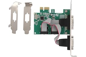 WENDRY 2 Port Low Profile Serial Expansion Card, Standard RS-232 Serial Port, PCI Express to Industrial DB9 RS232 COM Port Adapter