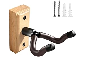 DIDA Gitarr, väggfäste, högkvalitativt massivt trä, gitarrtillbehör, U-form träkrok (bok, 1 st)