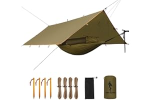 Free Soldier Zestaw Tarp i Hamak, Brązowy, 2-osobowy