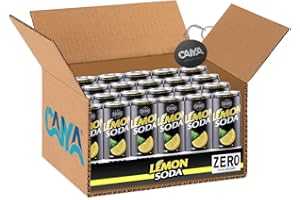 24X Lemonsoda Zero L'Originale Limonata Italiana Senza Zuccheri Lemon Soda 330ml [CAIYA® BOX da 24 Lattine] - Drink Summer 2023