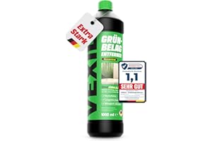 VEXIL® Green Growth Remover Concentrate - Removes Algae, Moss, Fungi & Lichens - For Stone, Wood, Walls, Awnings and More - 1L for up to 100 m² - Free from Chlorine & Acids - Made in Germany