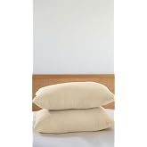RAYME TEKSTIL 4 Katlı M&uuml;slin Yastık Kılıfı,%100 Pamuk, 50x70 cm, 2'li Set, Nefes Alabilir, D&uuml;z Renk, Yatak Odası i&ccedil;in (Krem R