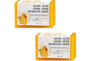 CAWBING Kojisäure Seife - Hautaufhellende Seife mit Kojisäure für Gesicht & Körper - Kojic Acid Soap - Dark Spot Corrector - Skin Whitening & Lightening - Remove Blemishes & Acne Marks (2pcs)