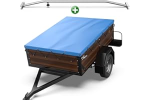 ‎TARPOFIX Tarpofix® Anhängerplane 170 x 110 cm + 1x Planenbügel | Anhänger Plane Flachplane aus PVC PLANENMATERIAL | Verstärkte HP DDR Anhänger Plane für Diverse PKW Hänger | Abdeckplane + Flachplanenbügel