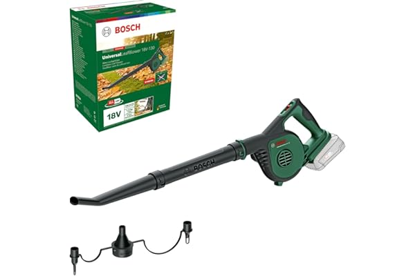 Bosch Home and Garden Souffleur de Feuilles sans Fil Bosch - UniversalLeafBlower 18V-130 (pour Le Nettoyage Rapide et Facile des Jardins, allées et terrasses ; système 18V ; sans Batterie)
