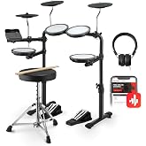 Donner DED-70 E Drum/E Drum Kids Acemi, Mesh Pad, Taşınabilir Davul Seti, Taşınabilir Şarj Cihazı, Davul Tahtı, &Ccedil;ubuklar, Kul