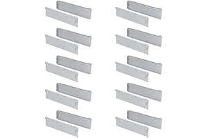 Emuca - Ferrures pour tiroir 150x450mm, Kit de tiroir (2 côtés latéraux, coulisses avec Chute et Crochets avants), Gris métallisé, Lot de 10