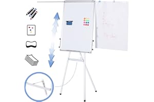 ‎JAGO Jago® Flipchart Coyote - 60 x 90 cm, höhenverstellbar, Staffelei, Stiftablage, 2 ausziehbare Papierhalter - Magnetisches Whiteboard, Magnettafel, Präsentationstafel, weiße Magnettafel