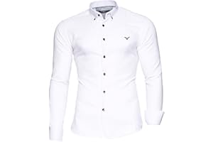 Kayhan Originale Uomo Camicia Slim Fit Facile Stiro Cotone Maniche Lungo S M L XL XXL 2XL -Modello Oxford