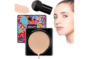 BUKEZUDANG CC Cream Air Cushion Foundation, Foundation & Pilzkopfschwamm, Mushroom Head Air Cushion CC Cream, 2025 Moisturising BB Creme Foundation, Brightening Pigment Liquid CC Cream (Natürliche)