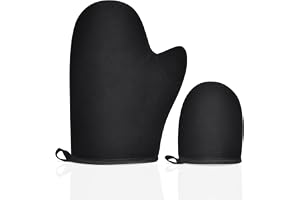 LOPHE Self Tanning Mitt Applikator, Svarta Dubbelsidiga Self Tanning Handskar med tumme, tvättbar och återanvändbar Self Tann