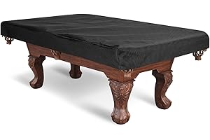 PATIKIL Billiard Pool Table Cover 8 Feet, Oxford Waterproof Outdoor Indoor Dustproof Billiard Table Cover Billiards Accessories for Protecting Pool Table Home Club Bar, Black