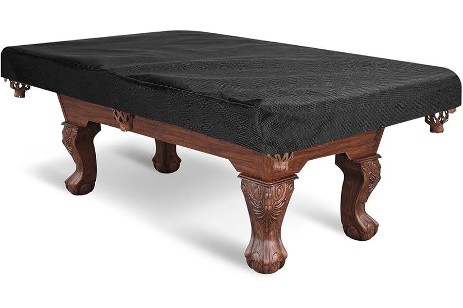 PATIKIL Billiard Pool Table Cover 6.5 Feet, Oxford Waterproof Outdoor Indoor Dustproof Billiard Table Cover Billiards Accessories for Protecting Pool Table Home Club Bar, Black