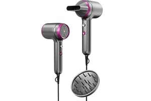 UKLISS Seche Cheveux Ionique, 20000 TR/MIN Sèche-Cheveux avec Diffuseur Seche Cheveux & Buses de Coiffage, 2 Vitesses, 2 Températures + Air Froid, Pour La Famille et Les Salons de Coiffure