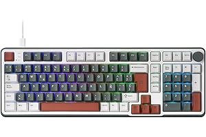 RK ROYAL KLUDGE C98 ES Teclado mecánico para Juegos, Interruptor magnético Efecto Hall, RGB con Cable al 95%, gatillo rápido, frecuencia sondeo 8K, Controlador Pro Web para Mac y Win, QWERTY Español