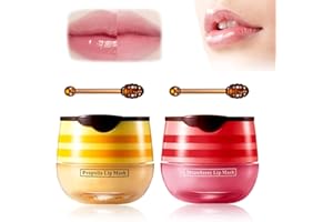 KEKMJUDY Lot de 2 baumes à lèvres Bee Balm - Baume à lèvres à la fraise - Masque hydratant pour le jour et la nuit - Soin des lèvres - Éclaircissement de la couleur foncée des lèvres - Réduction des lignes et