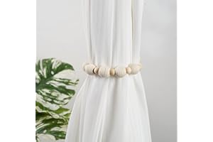 EXQULEG 2 szt. uchwytów do zasłon w stylu boho, naturalna bawełna, uchwyt do marszczenia zasłon, ręcznie wykonany, tkane zasłony, uchwyt marszczący do zasłon w stylu boho