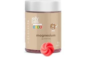 Jelly Pills Gummies Multivitaminées & Minéraux pour Enfants – 70 Gummies Véganes – Sans Sucres Ajoutés – Goût Fraise – A, B, C, D, E, Zinc, Biotine & Acide Folique