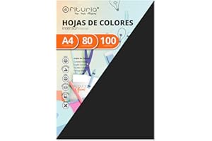 OFITURIA FAB-17106 Pack 100 Hojas Color Negro Tamaño A4 80g