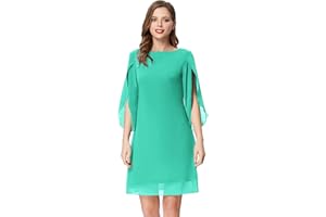 GRACE KARIN Robe en Mousseline de Soie à Manches 3/4 pour Femme