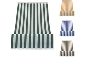 Tata Home Tenda da Sole a Righe per Balcone Veranda o Terrazzo con Anelli e Ganci Tessuto Resistente da Esterno Misura cm 140x250 Colore Verde