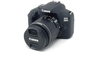 Canon EOS 2000D APS-C DSLR-Kamera mit EF-S 18-55mm Objektiv | 24,1 Megapixel, fest integrierter 3-Zoll-LCD-Monitor, Reihenaufnahmen mit 3 Bildern/Sek, Full-HD-Video, Dual Pixel CMOS AF, Bluetooth