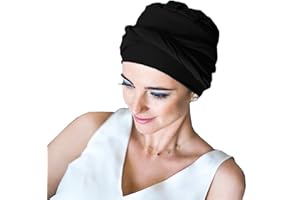 CAREBELL - Turbante Oncológico para quimioterapia/Ideal para Pacientes con pérdida de Cabello/Protección para Alopecia/Diseño Confort Acero/Cómodo y Transpirable/Tejido de bambú.