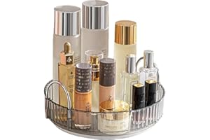 CESTATIVO Make Up Organizer, 360° Drehbar Kosmetik Organizer, Beauty Organizer, Hautpflege Organizer für Badezimmer (1 Schicht, Grau)